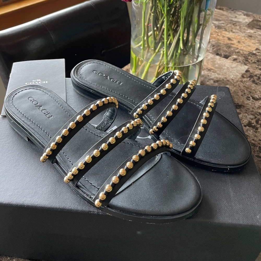 Black Coach Sandals 8.5